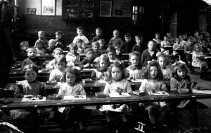 The typical 1920's British classroom.