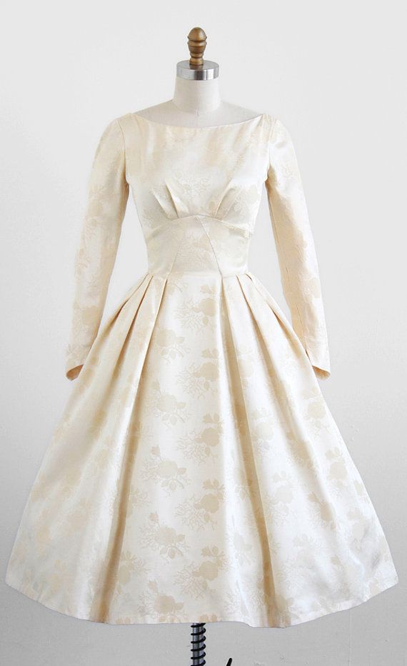 Cream Brocade Wedding Dress