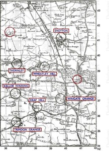 Map of Collieries, some of which Cain worked at. 