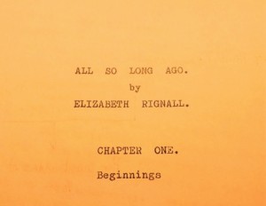 All So Long Ago by Elizabeth Rignall, the autobiography of a successful working-class woman born at the end of the nineteenth century. 