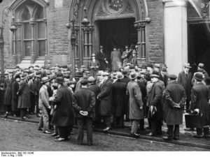 Queues outside the Employment Exchange during the Great Depression