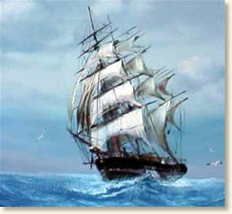 A naval ship in the 1800s