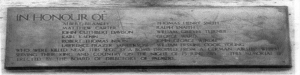 Figure 3 A plaque commemorating the men lost at Palmer's shipyards at Jarrow