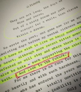 A section from the memoir's epilogue in which Harry uses a poem to relate to his depression.